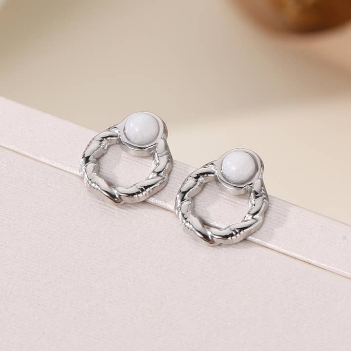 Lovelika - Wholesale Stud/Post Earrings - Mini golden beaded hoops. - Amber2