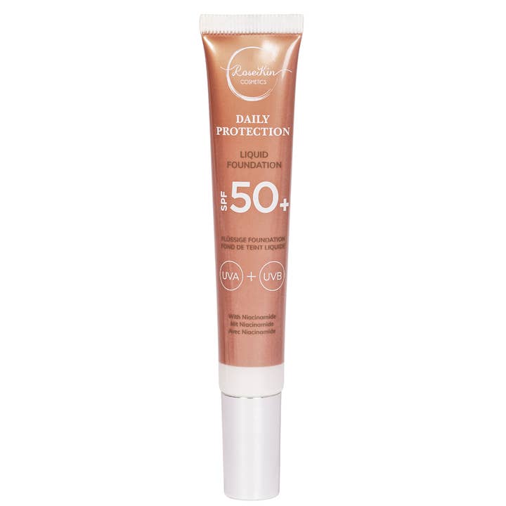 Daily Protection Liquid Foundation SPF 50+ for wholesale by RoseKin Cosmetics