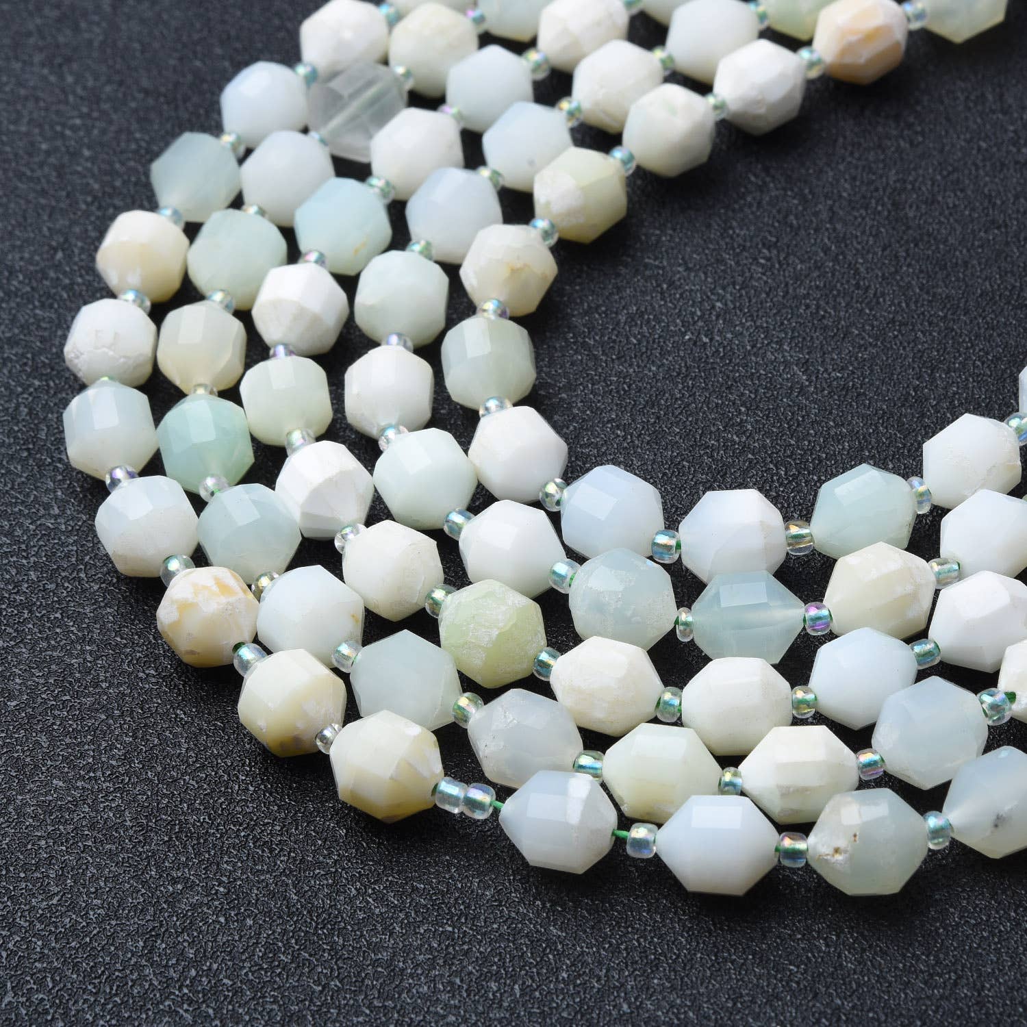 Beads Creation - Wholesale Beads - Opalite Faceted Prism Cut Gemstone Beads Strand GRN6360