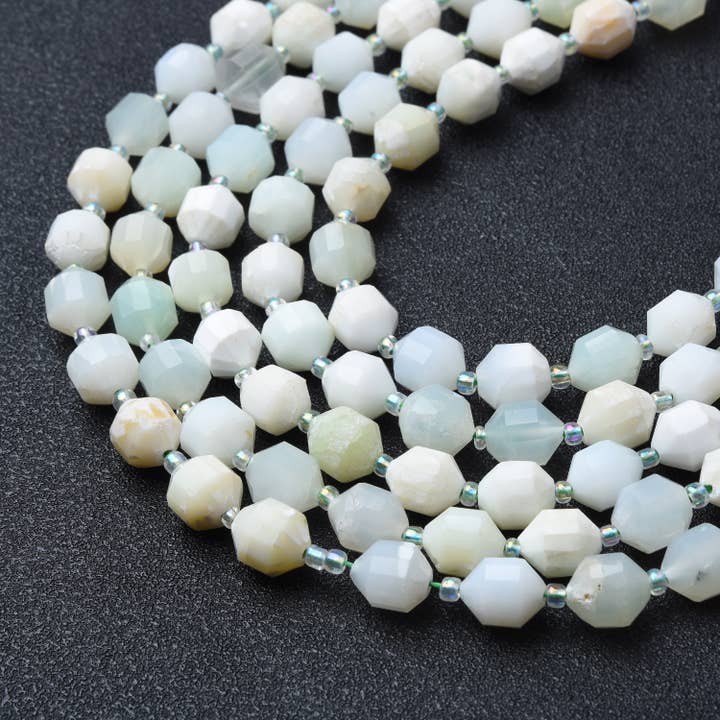 Beads Creation - Wholesale Beads - Opalite Faceted Prism Cut Gemstone Beads Strand GRN636