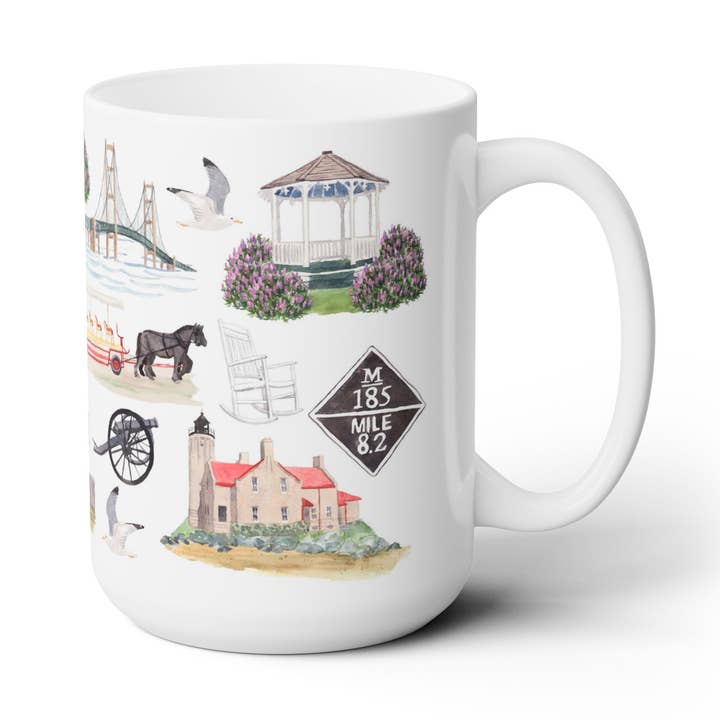 CUSTOM FOR DM: Mackinac Forever! Ceramic Mug for wholesale by The Muddy Dog