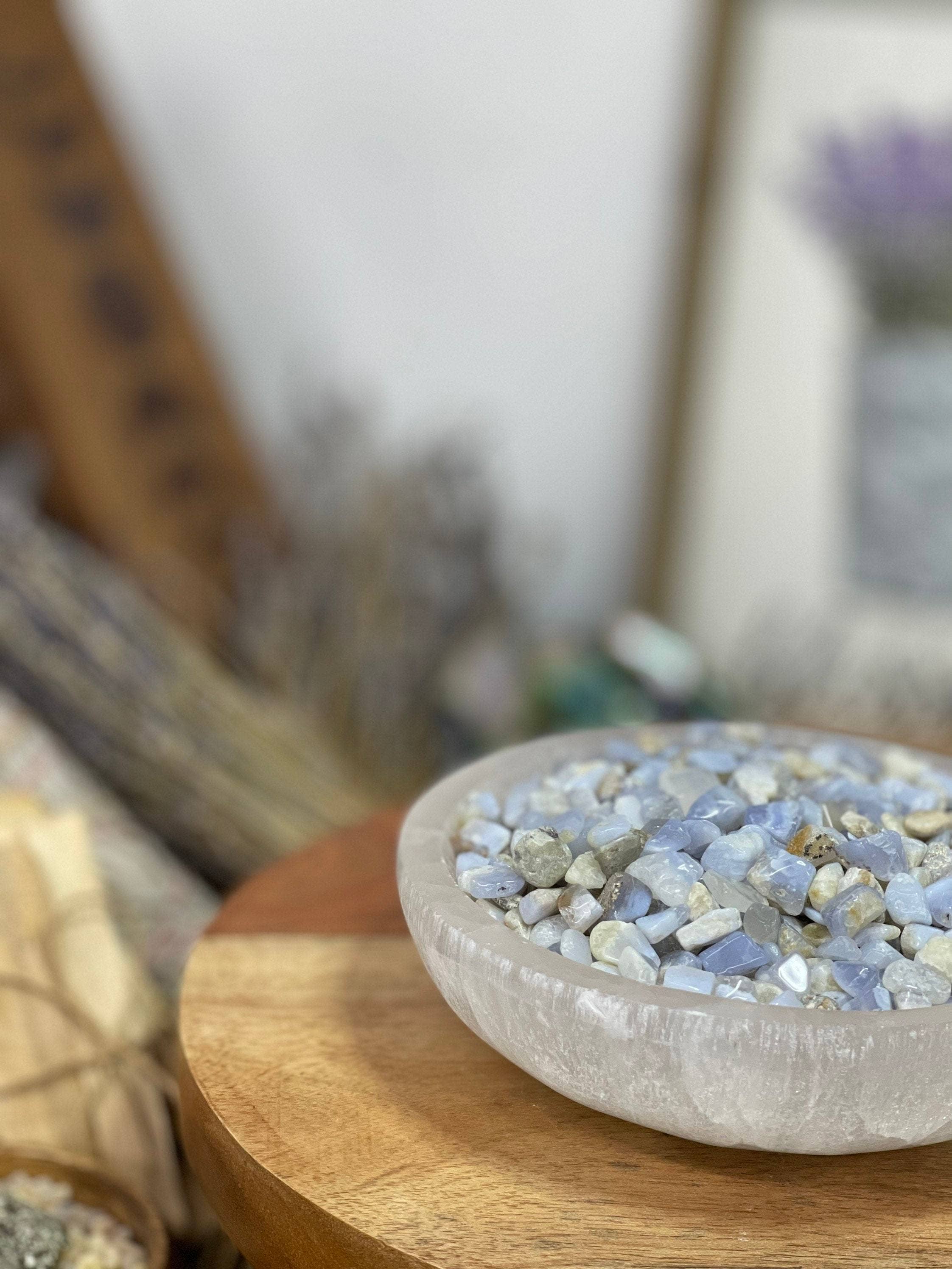 CaNatureLover - Wholesale Spiritual Stone/Crystal - Natural Blue Lace Agate Tumble Loose Stone Chips9