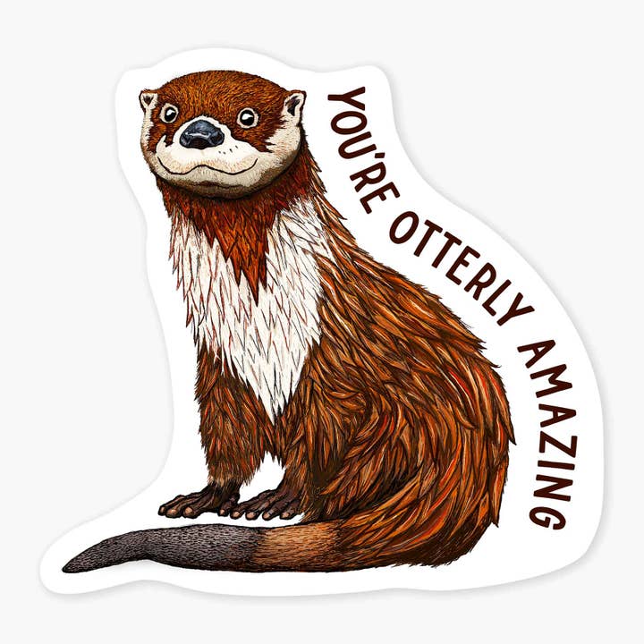 Otterly - 3" Art Sticker for wholesale by Nice Enough Stickers