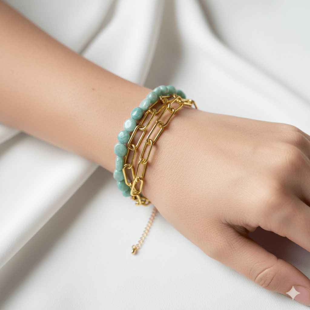 OE! - Vente Bracelet de perles - AMAZONITE - Bracelet avec pierres d'amazonite4