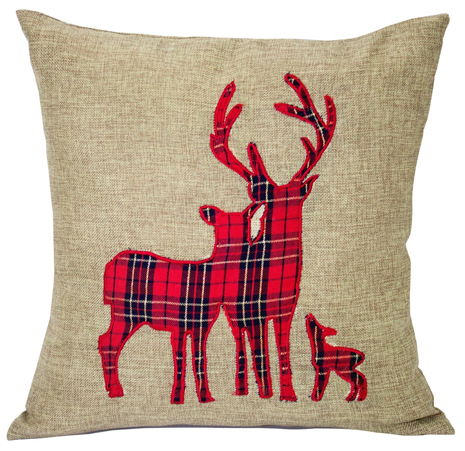 Fennco Styles - Wholesale Throw/Decorative Pillow - Plaid Reindeer 17" Decorative Throw Pillow5