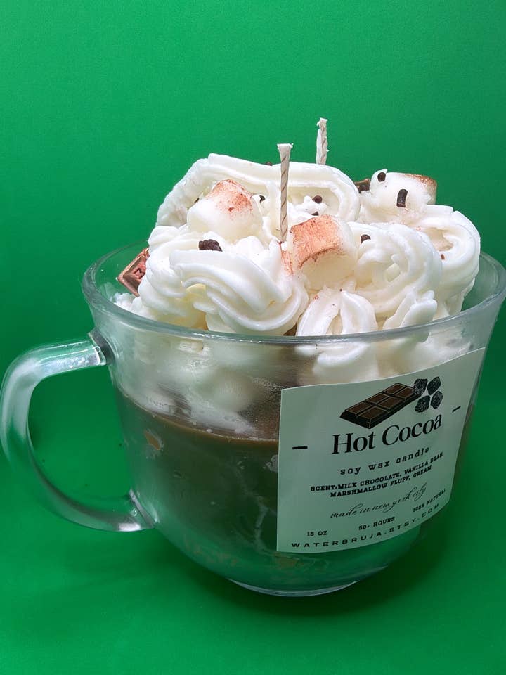 Hot Cocoa Dream Soy Wax Candle - Mug Style for wholesale by WaterBruja