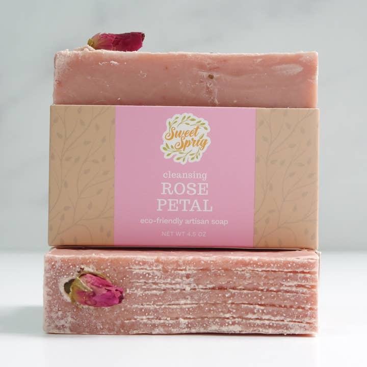 Rose Petal Artisan Soap Bar for wholesale by Sweet Sprig