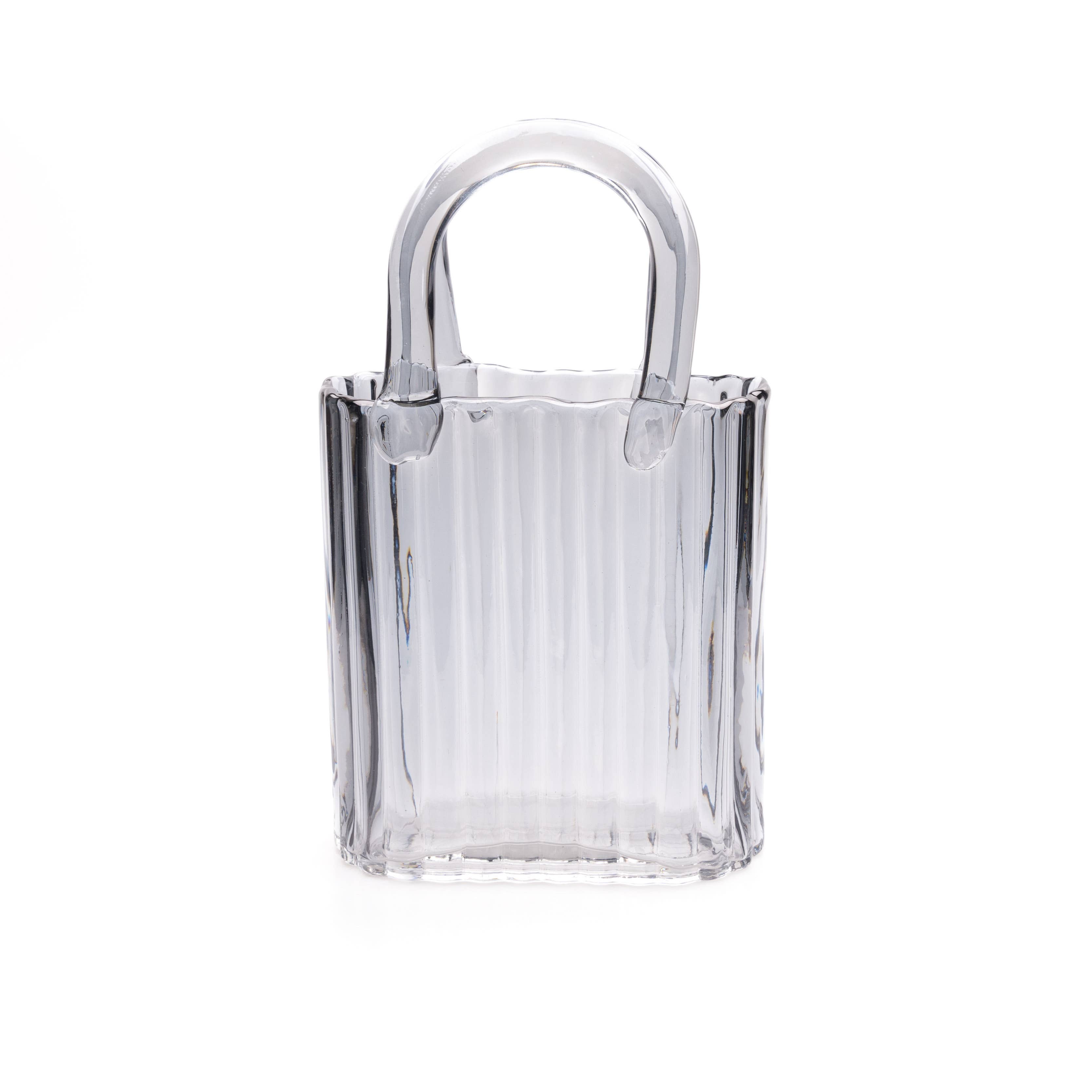 The Glass House Wholesale Interiors Ltd. – wholesale Vas – Handväska vas i glas, kolgrå5