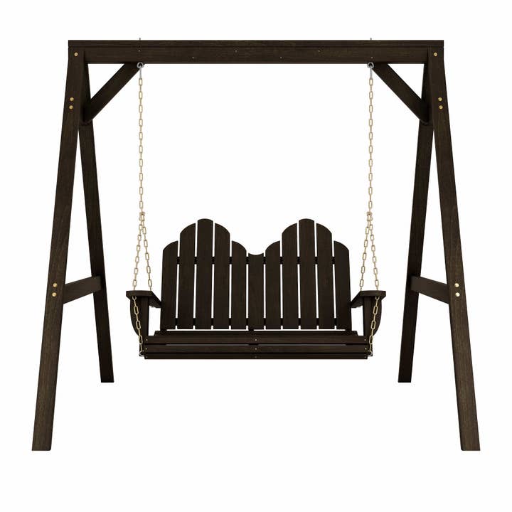 Amish Casual Adirondack Heavy Duty Swing with A-Frame Stand for wholesale by The Porch Swing Company