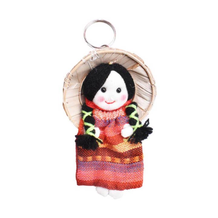 Keyring Vietnam Doll Rice Basket Hat for wholesale by Shared Earth