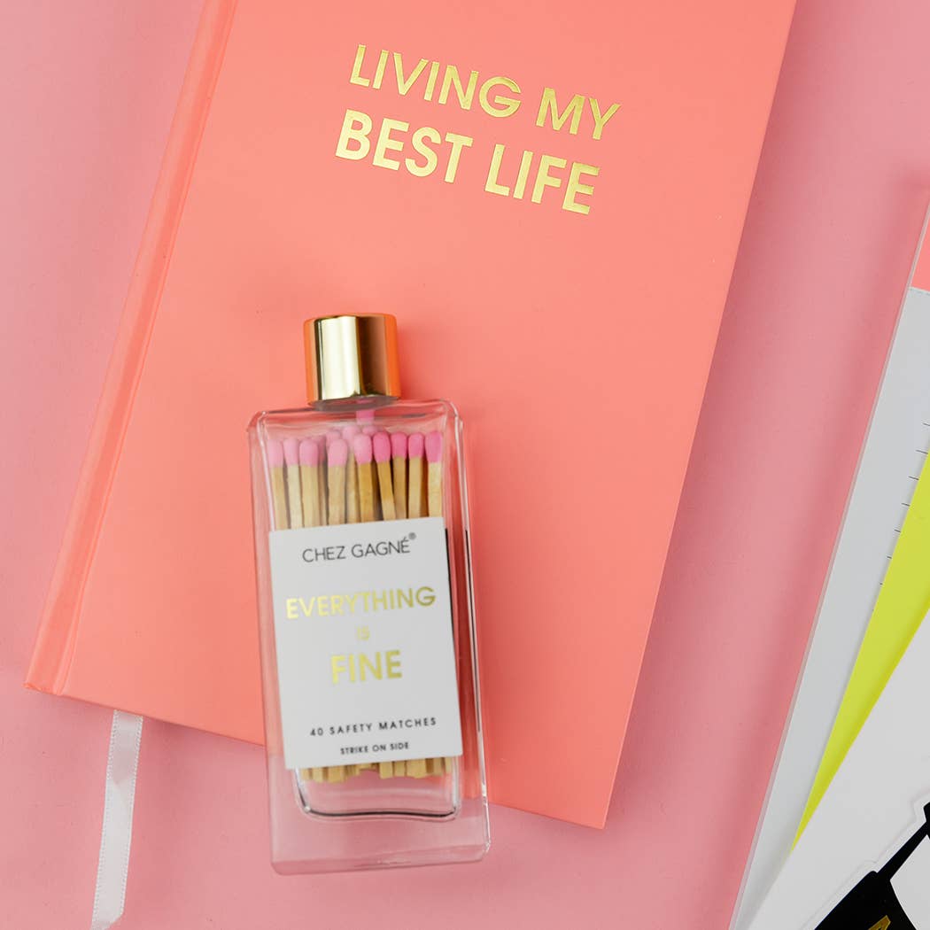 Chez Gagné - Wholesale Matches - Everything is Fine - Glass Bottle Safety Matches - Pink4