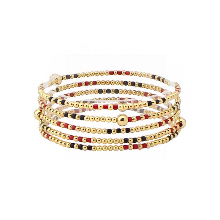 Queens Designs - Wholesale Jewelry Set - Gameday Beaded Stack Bracelets2