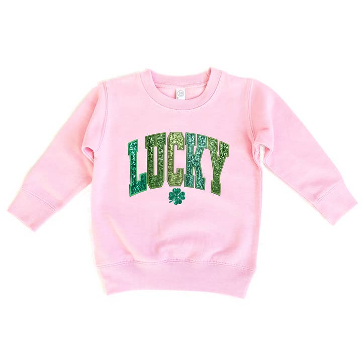 Chanceux | Sweat-shirt Faux Paillettes Filles Saint-Patrick pour la vente par Holland Ave Clothing