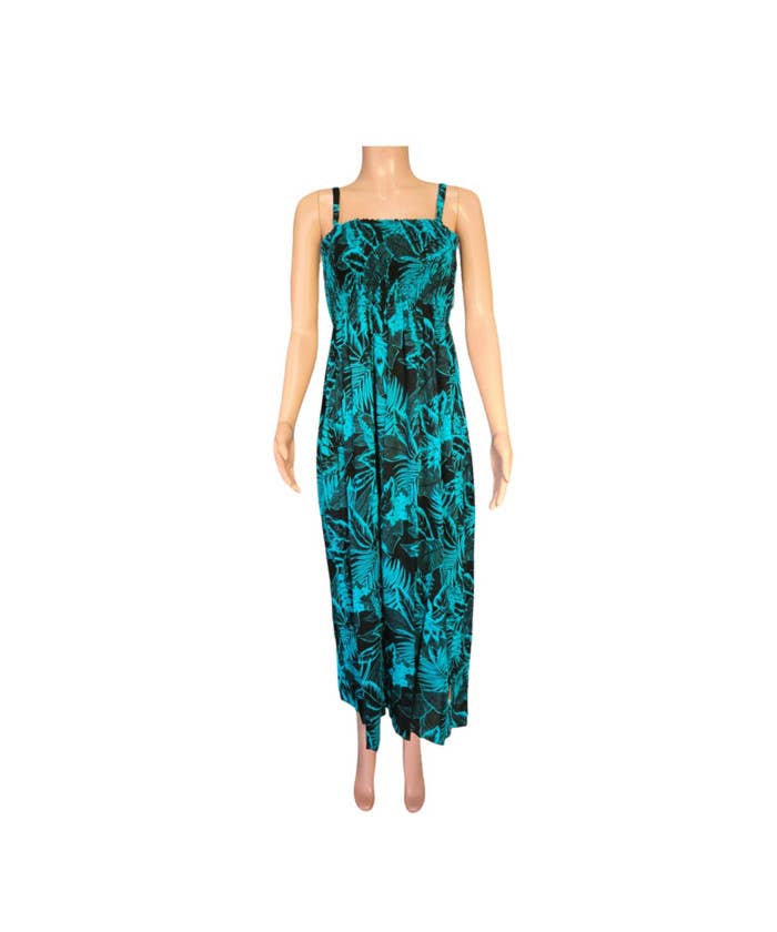 DK Hawaii - Wholesale Dress - Women's - Tropical Floral and Leaves Print Maxi Beach Dress5