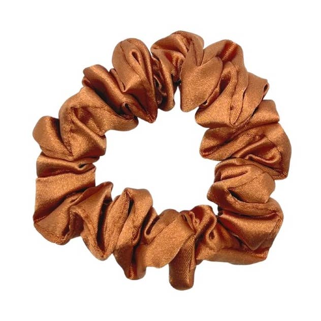 RUST - Silk Skinny Scrunchie for wholesale by Beyond Scrunchies