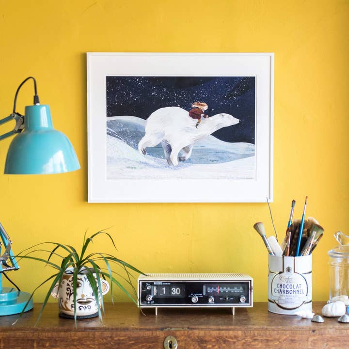 Polar Night Ride Illustration Print for wholesale by Kate Slater