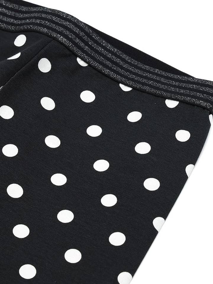 Nero LEGGINGS IN COTONE A POIS in vendita all'ingrosso su Faire