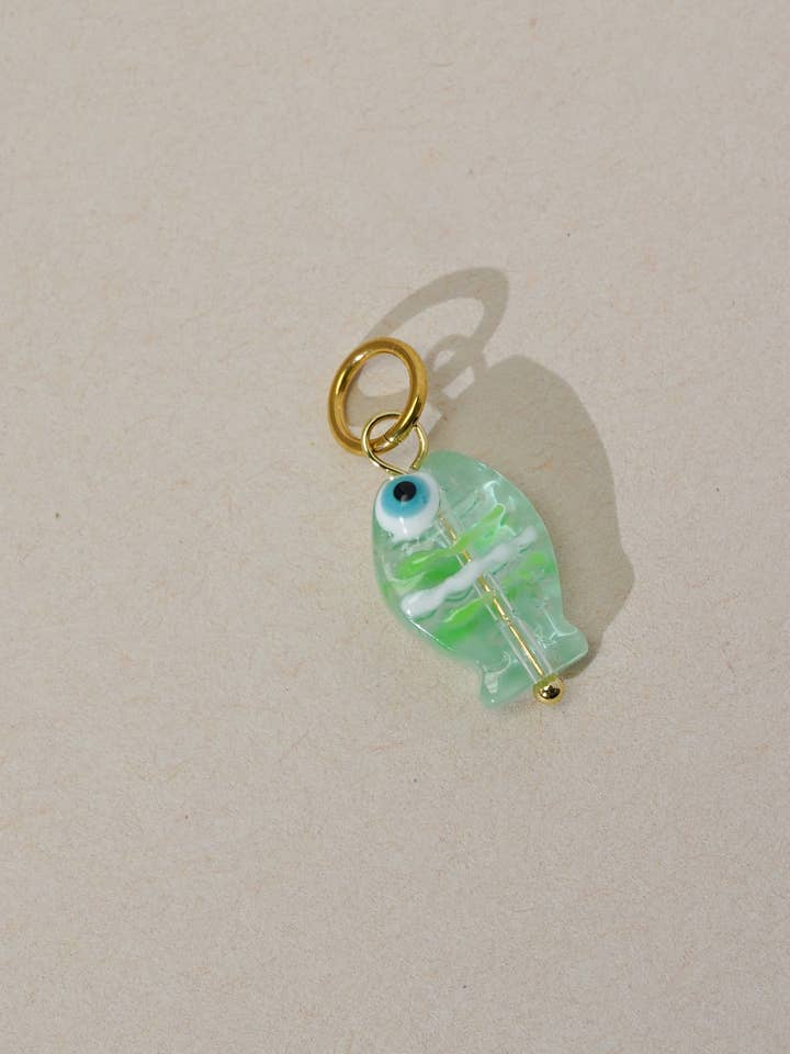Glass Green Fish Charm (Tier 1) for wholesale by KOZAKH