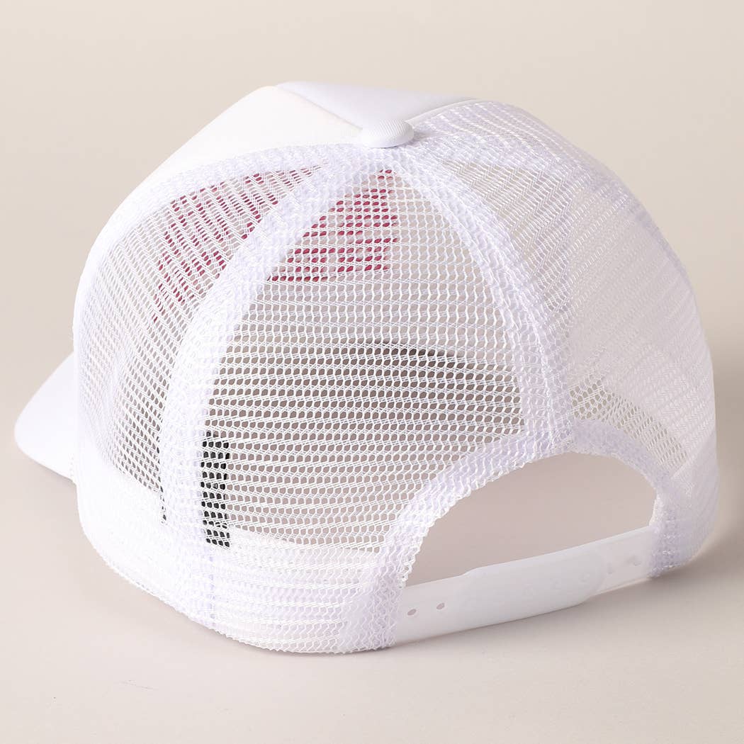 Fashion City - Wholesale Truckerpet - Dames - Meet Me At Beach Geborduurde pet van mesh op de achterkant9