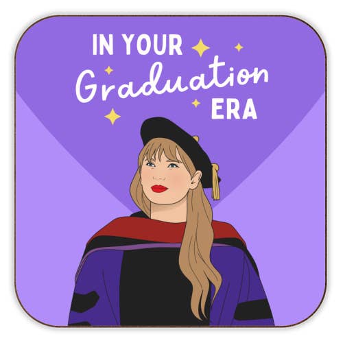 Coasters 'In Your Graduation Era Pop Inspired Quote' for wholesale by ART WOW (We Ship to the US with DHL)
