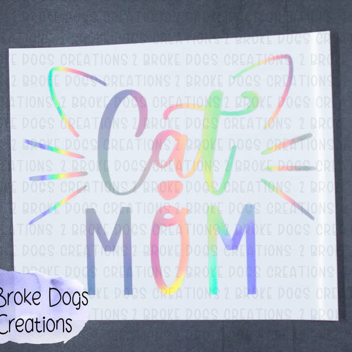 Cat Mom Vinyl Decal for wholesale by 2 Broke Dogs Creations
