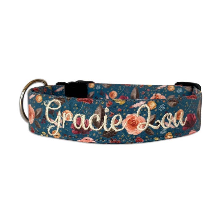 Coral Rose Dog Collar by Duke & Fox® for wholesale by Duke & Fox