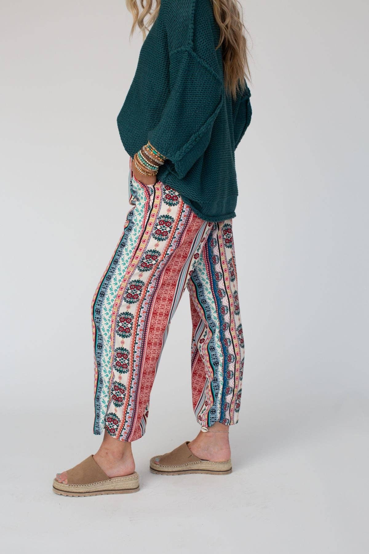 Three Bird Nest - Wholesale Pants - Women's - Staycation Wide Leg Drawstring Pant - Red Clay8