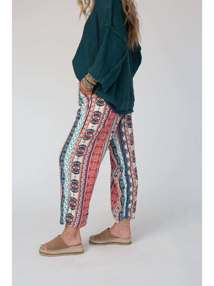 Three Bird Nest - Wholesale Pants - Women's - Staycation Wide Leg Drawstring Pant - Red Clay8