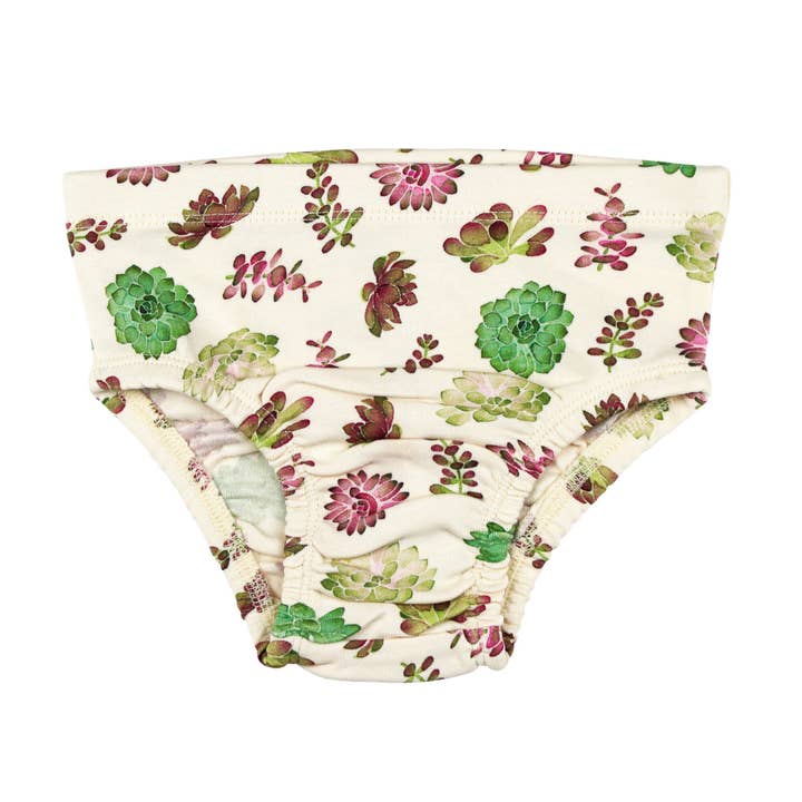 Buttercream Succulents | Kids' Organic Briefs for wholesale by L'ovedbaby