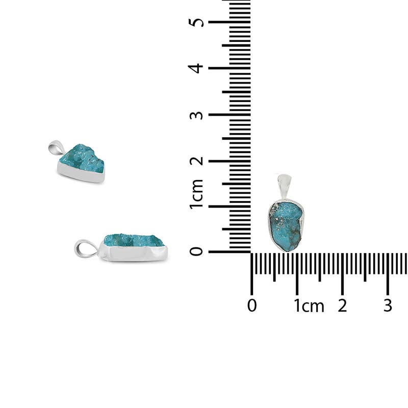 Nature Crafts – Colar pingente/pendente por atacado – Colar Pingente com Turquesa Natural em Prata 925 para Mulheres2