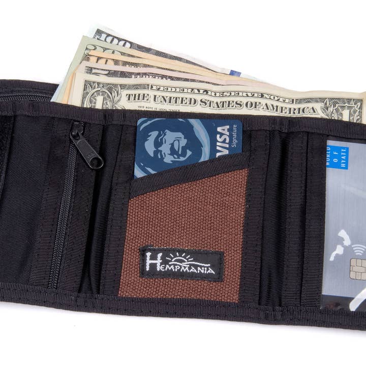 Hempmania - Wholesale Wallet - Unisex - W103-H The Eight Compartment Hemp Trifold