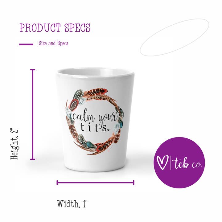 tcbco - Vente Verre à shooter - Verre à shot Calme Vos Seins3