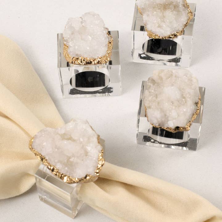 PIETRA DI CASA - Wholesale Napkin Ring - LOA Napkin Ring |White| Set of 4 |Minimal Gift