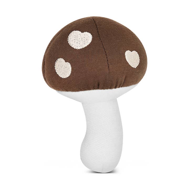 Caramel Mushroom Rattle for wholesale by Apple Park