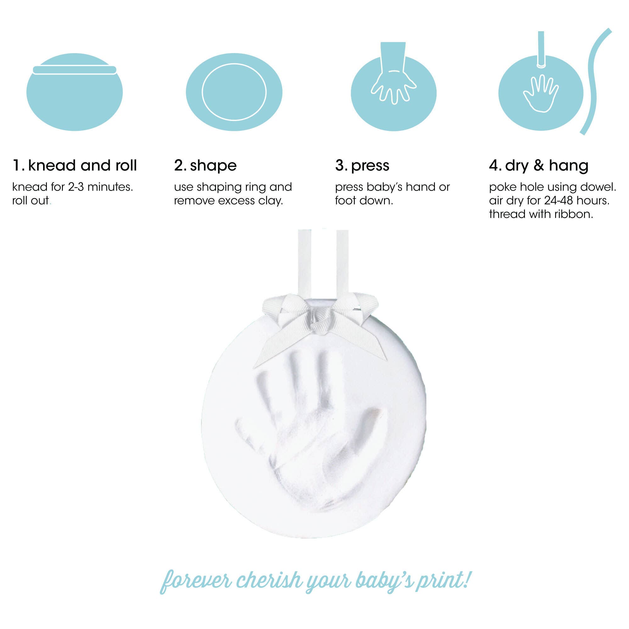 Pearhead - Wholesale Hand & Footprint Kit - Kids & Baby - Baby Handprint or Footprint Keepsake Hanging Ornament, White4