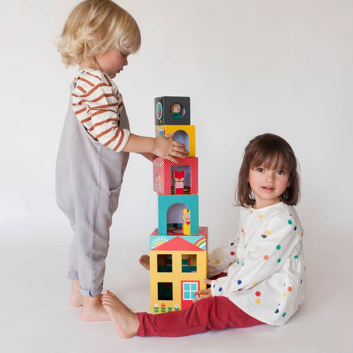 Chronicle Books - Wholesale Blocks - Kids Baby - Peek-A-Boo House Stacking Blocks Play Set2