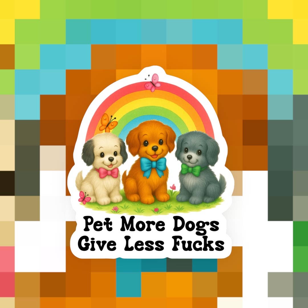 Ace the Pitmatian Co – Adesivo por atacado – Acaricia Mais Cães Preocupa-te Menos Autocolante0