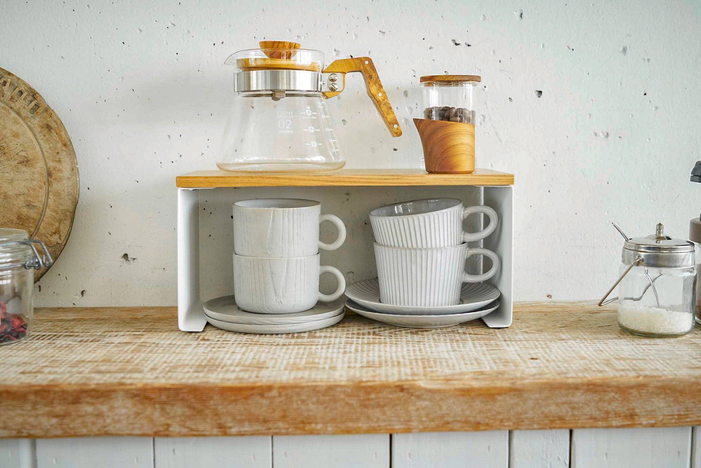 Yamazaki Home - Wholesale Free Standing Shelf - Stackable Countertop Shelf - Two Sizes - Steel + Wood8