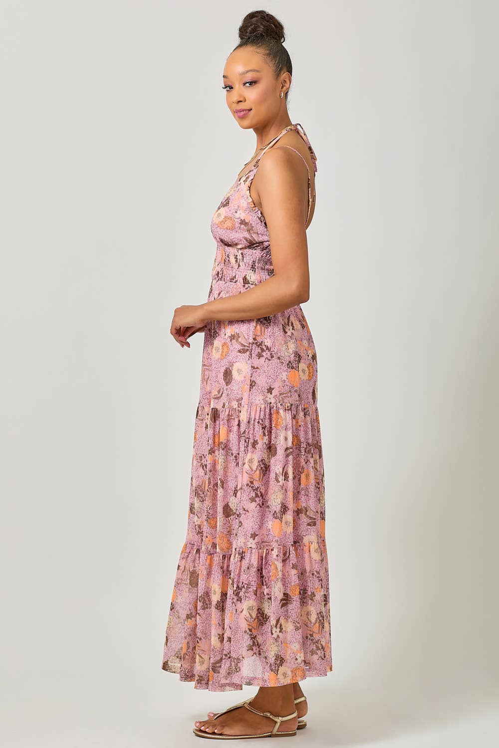 Mystree - Vendita all'ingrosso Vestito - Donna - 61048 Abito Lungo a Strati in Rete Stampata18