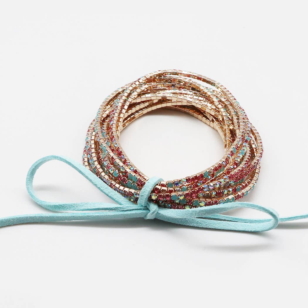 Fashion City – Conjunto de joias por atacado – Pulseiras de Pedra de Cristal Stretch Stretch de 12 Camadas 4