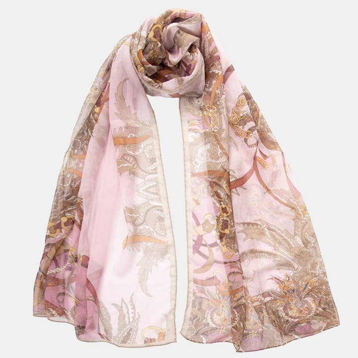 Alessandra - Long Sheer Silk Scarf - Cameo Pink for wholesale by Elizabetta Made in Italy USA