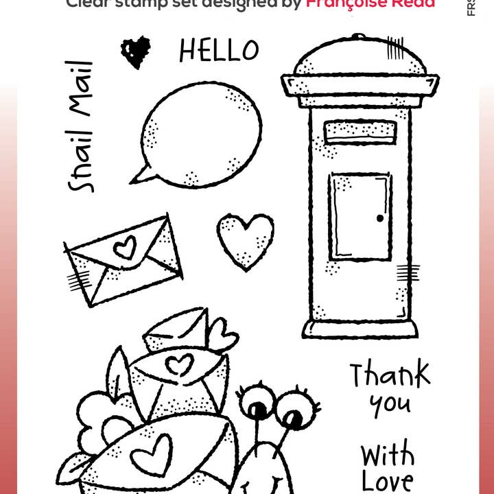 Ecstasy Crafts Distributing – wholesale Rubber/decorative stamp – Woodware Clear Singles Snail Mail 4 in x 6 in Stamp