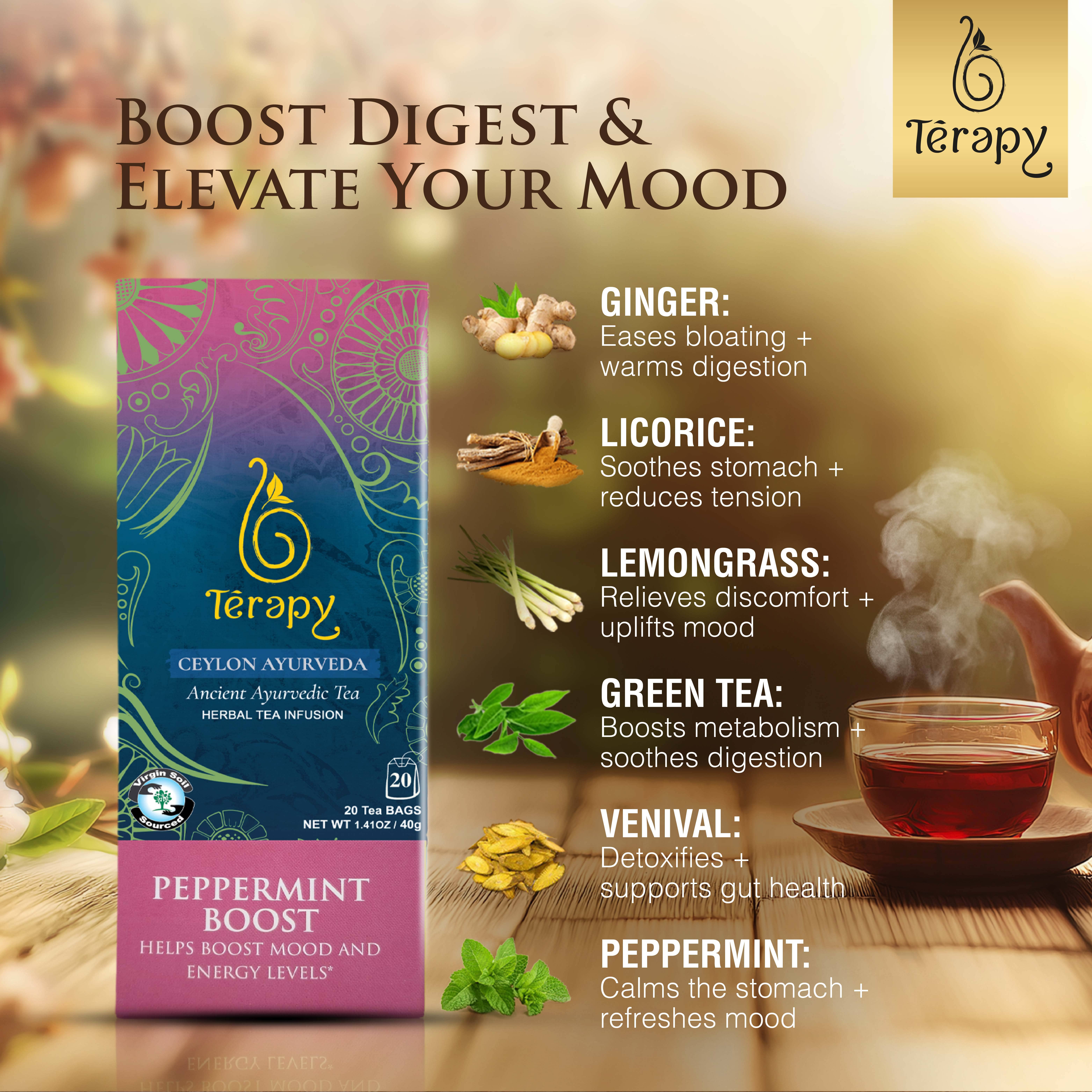 Terapy Ceylon Tea - Wholesale Health/Detox Tea - Peppermint Boost Ayurveda Tea1