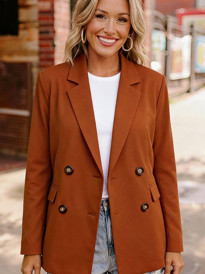 ALÉM DE BLAZER DE BOTÃO DUPLO COM BOLSOS por atacado de Promenade