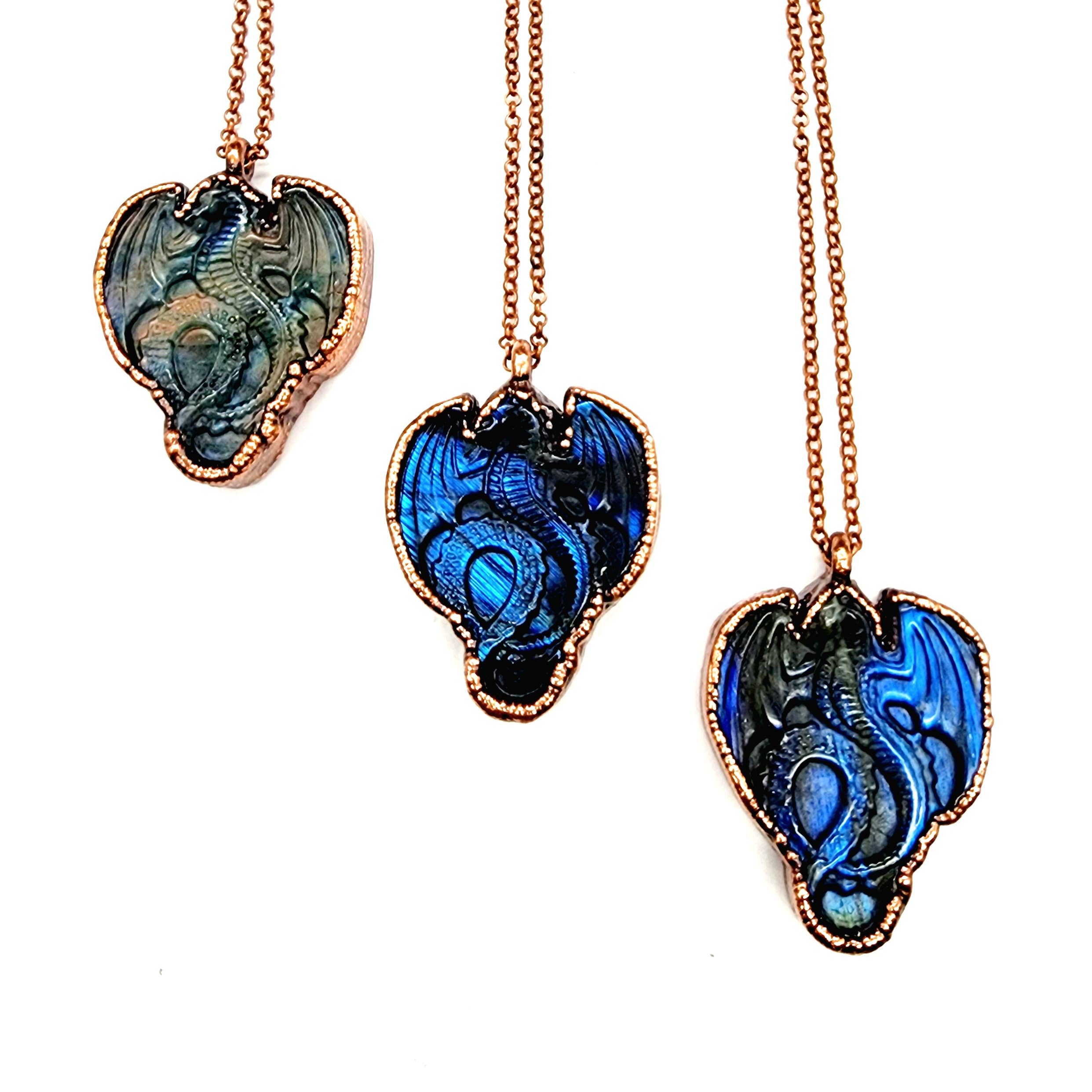 MergingMetals - Wholesale Pendant/Charm Necklace - Carved Labradorite Dragon Necklace 0
