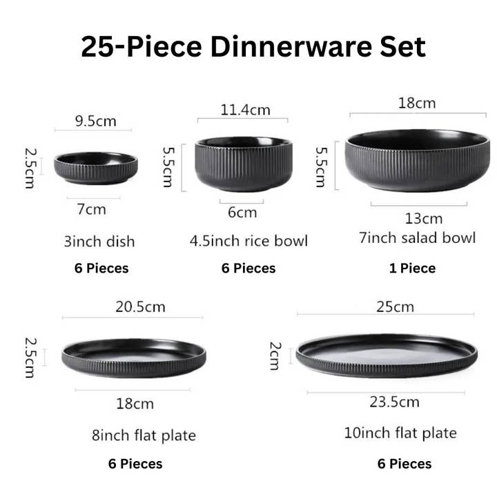 BRECK + FOX - Wholesale Tableware set - Ribbed 25-Piece Dinnerware Set16