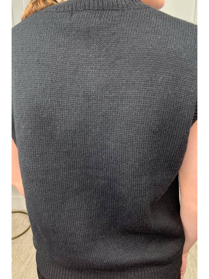 Black Had Me At Baseball Sweater Vest for wholesale on Faire9