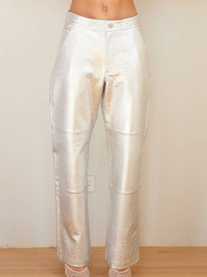 MERIMBULA PANT SILVER CROC for wholesale by RALF STUDIOS