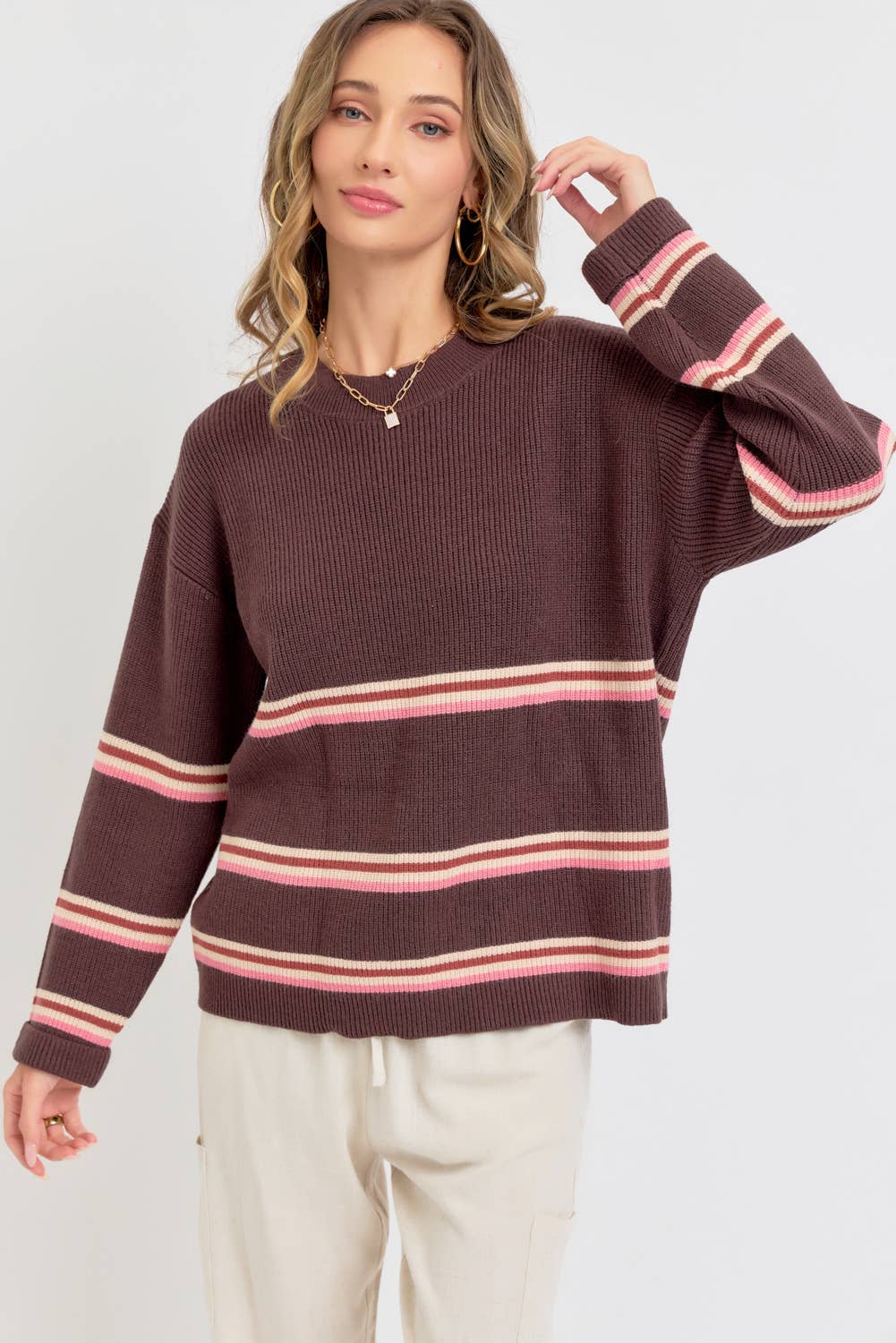 Sweet Lovely by Jen – Engroshandel Pullover - Dame – STRIBET STRIKTOP/SWEATER11