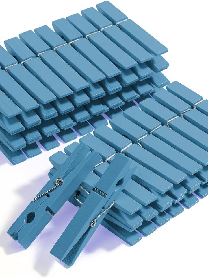 Mr. Pen- Wooden Clothes Pins, Natural Wood, 50 Pack, 2.9 Inch, Blue, Rust Resistant Clothes Pins for Hanging Clothes for wholesale by Mr. Pen